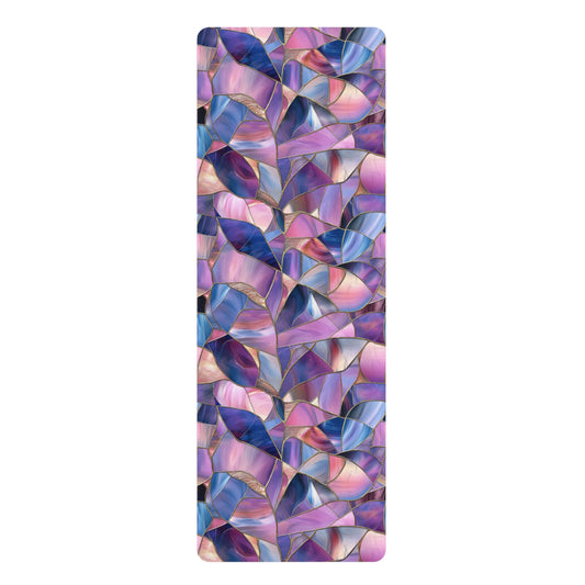 Purple Iris Abstract Rubber Yoga Mat
