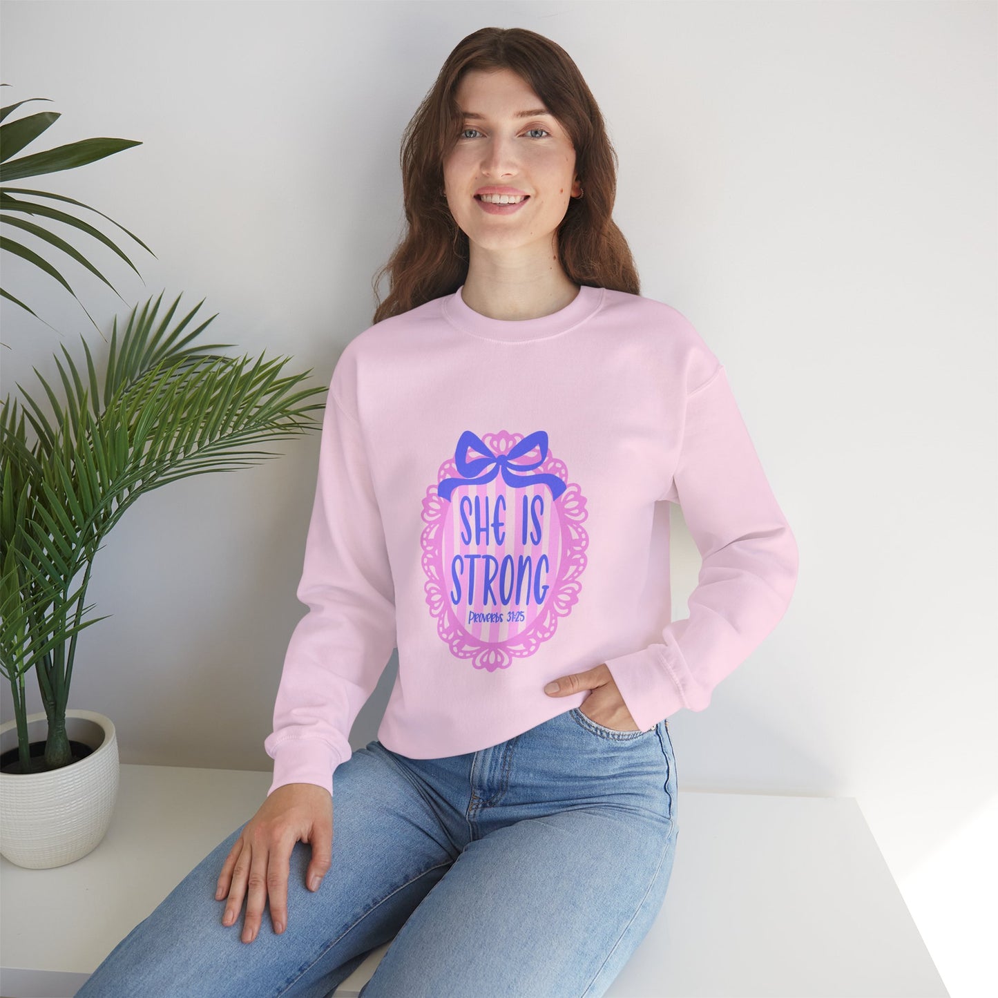 She Is Strong Crewneck Sweatshirt