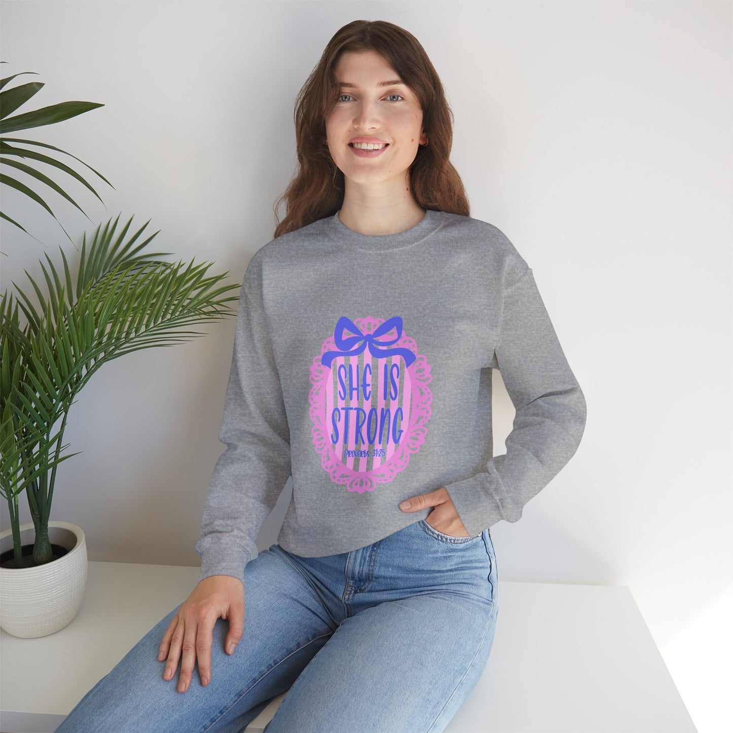 She Is Strong Crewneck Sweatshirt