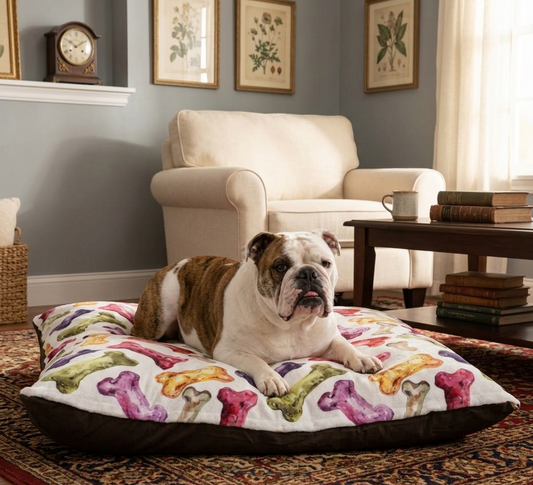 Colorful Dog Bone Pattern Pet Bed