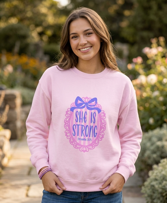She Is Strong Crewneck Sweatshirt