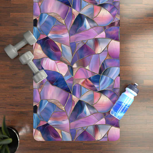 Purple Iris Abstract Rubber Yoga Mat