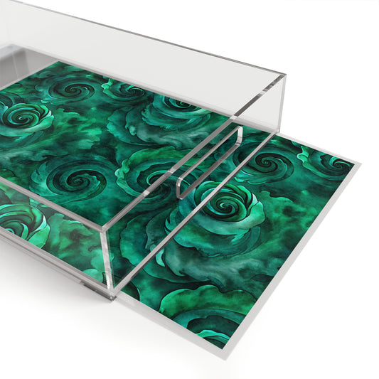 Emerald Swirl Acrylic Serving Tray